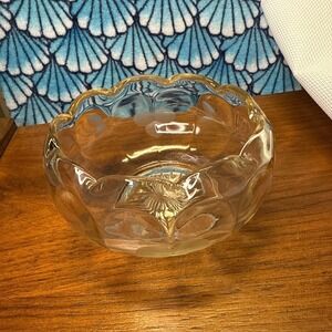 Vintage‎ Glass Candy Bowl With Leaf Pattern